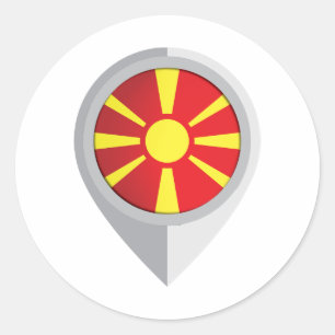 Macedonië Pin Locatie Vlag Ronde Sticker