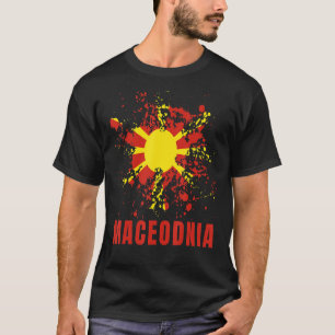 Macedonië Retro Waterverven Sport Macedonië T-shirt