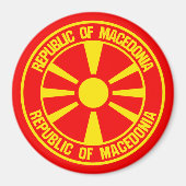 Macedonië-ronde Embleem Magneet (Voorkant)