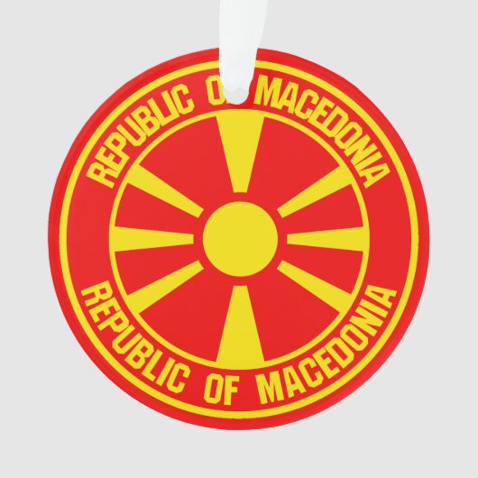Macedonië-ronde Embleem Ornament (voorkant)