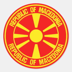 Macedonië-ronde Embleem Ronde Sticker