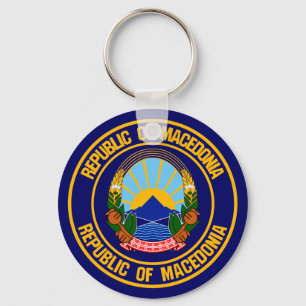 Macedonië-ronde Embleem Sleutelhanger
