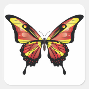 Macedonië Swallowtail vlinder vlag Vierkante Sticker