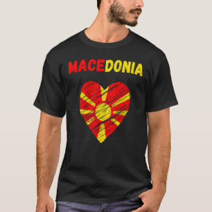 Macedonië Vlag Holiday Macedonië Hart Macedonisch T-shirt