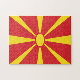 Macedonië vlag Jigzaag Puzzle Legpuzzel