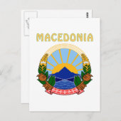 MACEDONIË wapenschild Briefkaart (Voorkant / Achterkant)