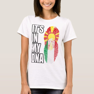 Macedonische en Italiaanse DNA-vlag voor het erfgo T-shirt
