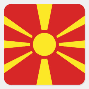 Macedonische vlag vierkante sticker