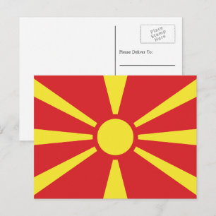 Macedonische vlag, vlag van Noord-Macedonië Briefkaart
