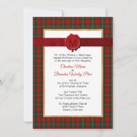 MacFarland Tartan Plaid Monogrammed Bruiloft