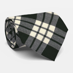 MacFarlane Black en White Modern Tartan Stropdas