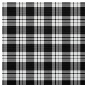 MacFarlane Black en White Tartan Stof
