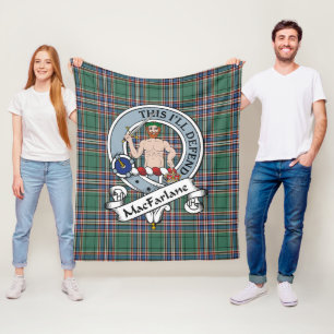 MacFarlane Jacht Moderne Clan Badge Tartan Plaid Fleece Deken