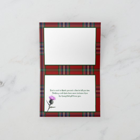 MacFarlane Tartan en Thistle Bedankkaart (Binnen)