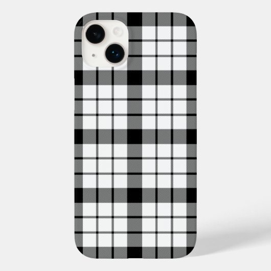 MacFarlane tartan zwart wit geruit Case-Mate iPhone Case (Achterkant)