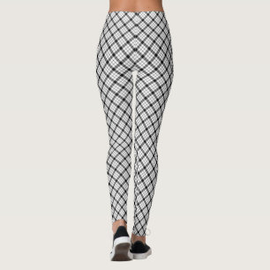 MacFarlane tartan zwarte witte vlecht Leggings