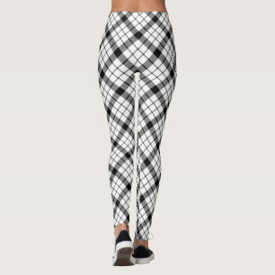 MacFarlane tartan zwarte witte vlecht Leggings