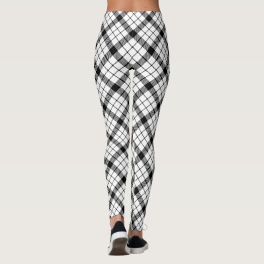 MacFarlane tartan zwarte witte vlecht Leggings (Achterkant)