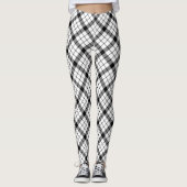 MacFarlane tartan zwarte witte vlecht Leggings (Voorkant)