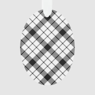 MacFarlane tartan zwarte witte vlecht Ornament