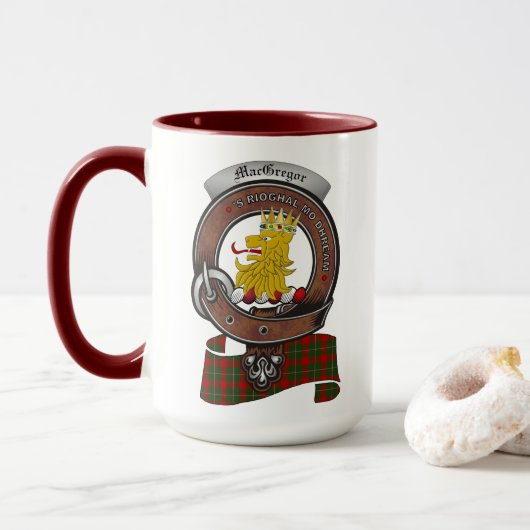 MacGregor Clan Badge Combo 15oz Mok (Met donut)