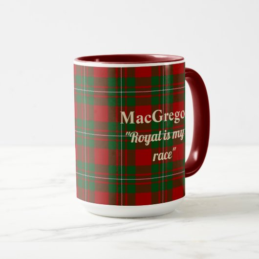 MacGregor Clan Badge & Tartan Mok (Voorkant rechts)