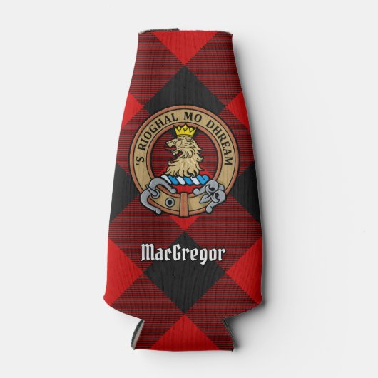 MacGregor Crest over Rob Roy Tartan Bottelaar Flesjeskoeler (Voorkant)