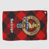 MacGregor Crest over Rob Roy Tartan Golfhanddoek (Horizontaal)