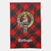 MacGregor Crest over Rob Roy Tartan Kitchen Towel Theedoek (Verticaal)