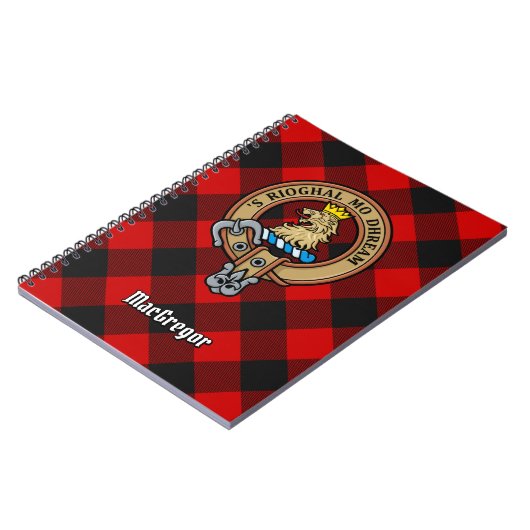 MacGregor Crest over Rob Roy Tartan Notitieboek (Linkerzijde)