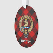 MacGregor Crest over Rob Roy Tartan Ornament (voorkant)