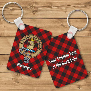 MacGregor Crest over Rob Roy Tartan Sleutelhanger