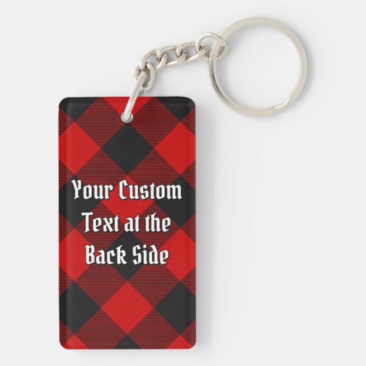 MacGregor Crest over Rob Roy Tartan Sleutelhanger (achterkant)