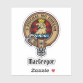 MacGregor Crest over Rob Roy Tartan Sticker (Vel)