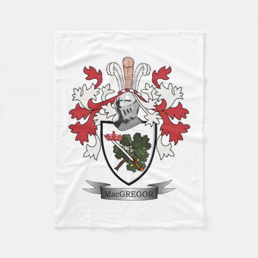 MacGregor Family Crest Coat of Arms Fleece Deken (Voorkant)