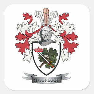 MacGregor Family Crest Coat of Arms Vierkante Sticker