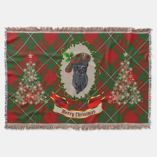 MacGregor Scottie Dog Kerstmis Deken (Voorkant)
