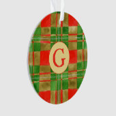 MACGREGOR TARTAN Acryl Cirkel Ornament + Initiaal (voorkant)