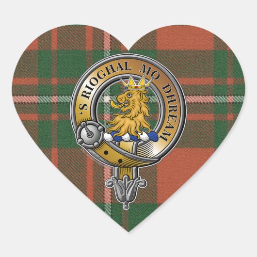 MacGregor Tartan & Badge Hart Sticker (Voorkant)