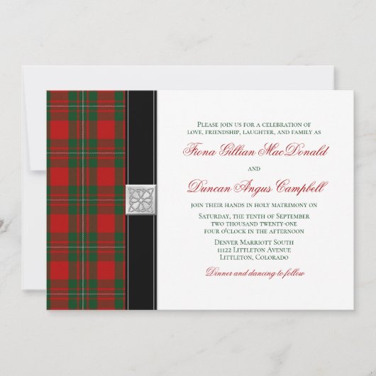 MacGregor Tartan Faire-part de mariage (Devant)