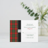 MacGregor Tartan Huwelijkskaart Antwoordkaart RSVP Kaartje (Staand voorkant)