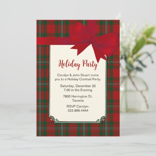 MacGregor Tartan Pset Custom Kerstparty Kaart (Staand voorkant)