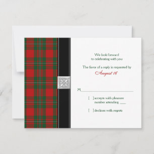 MacGregor Tartan Wedding Reply Kaart