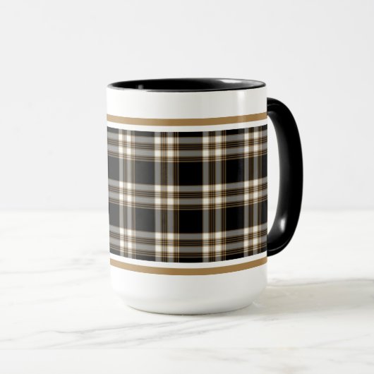 MacGuinness Tartan Black en Brown Irish Pset Mok (Voorkant rechts)