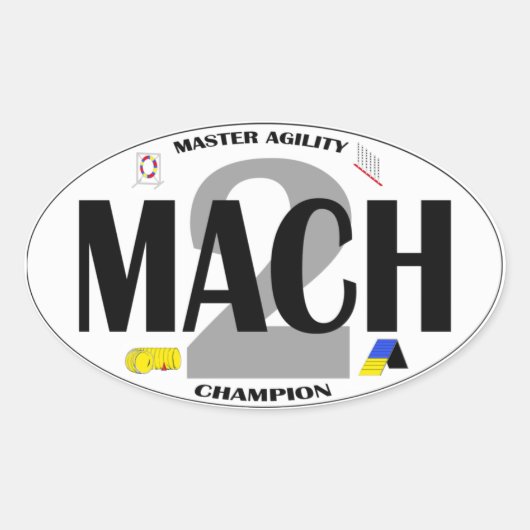 MACH 2 Dog Agility titel sticker (Voorkant)