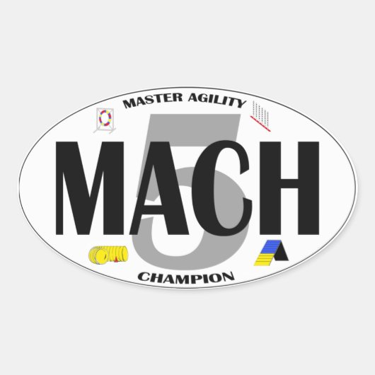MACH 5 Dog Agility Titel Sticker (Voorkant)