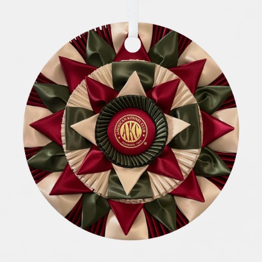 MACH Hond Rosette Aangepaste Kerstmis Metalen Ornament (Voorkant)