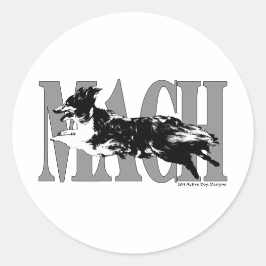 MACH Sheltie Ronde Sticker (Voorkant)