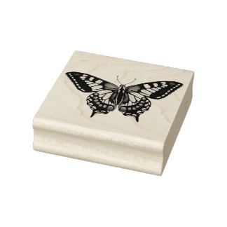 Machaon Swallowtail Butterfly Rubber Stamp Rubberstempel