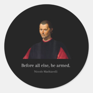 Machiavelli citeert de kunst van de oorlog Machiav Ronde Sticker
